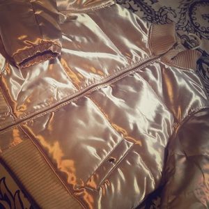Satin rose gold bomber